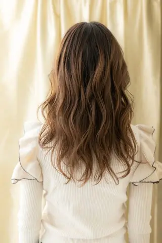 ロング カラー パーマ クセ毛解決のプロ💠 棚村竜太のヘアスタイル