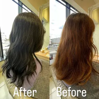 セミロング カラー 秋山 瑠夏のヘアスタイル