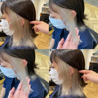 ミディアム カラー 艶カラー/韓国顔周り 🎀mamiのヘアスタイル