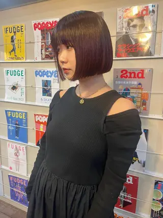 ミディアム ハイトーン/顔まわり レイヤー/YUKAのヘアスタイル