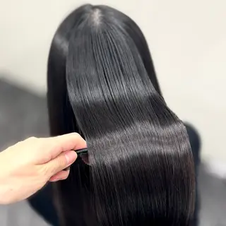 ロング カラー パーマ ブリーチなし Ⅰ 髪質改善カラーのヘアスタイル