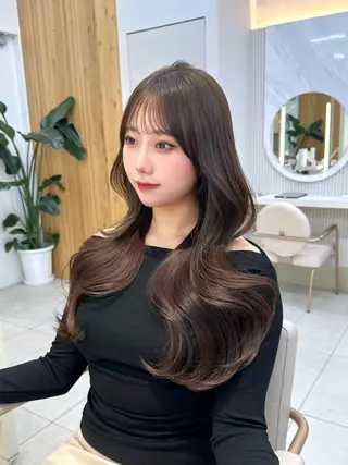ロング カラー 🇰🇷韓国風くびれ ヘア🇰🇷中村優大のヘアスタイル