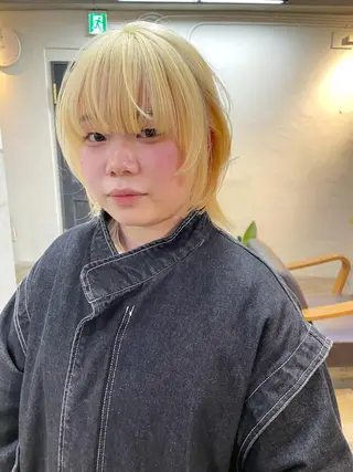 ショート カラー ヘアアレンジ 丸山渉/パーマ エフェクトブリーチのヘアスタイル