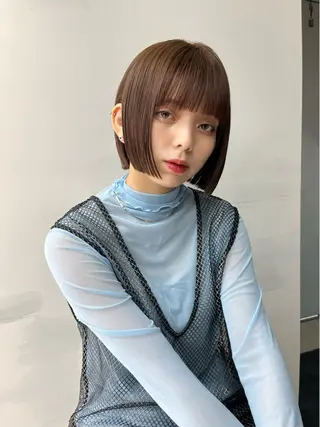 カラー 顔まわり/ボブウルフ 🤍愛唯(めい)のヘアスタイル