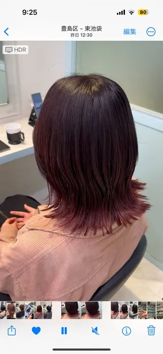 セミロング カラー ♥️暖色カラ ー♥️由夏のヘアスタイル