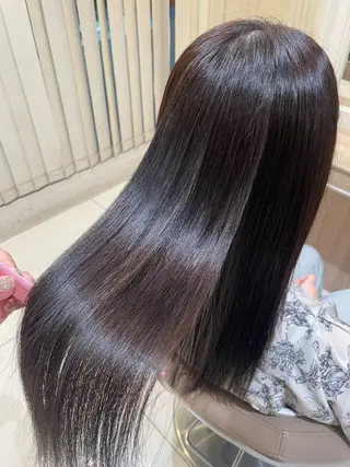 ロング カラー パーマ 韓国ヘアメイク🎀/ 縮毛矯正✨山本媛香のヘアスタイル