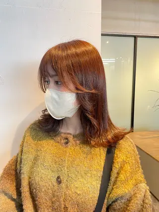ミディアム ハイトーンカラー🩵 指名多数💗横山聖奈のヘアスタイル