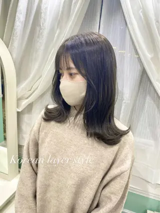 ミディアム カラー flen所属・𖤣𖥧𖥣𖥧田中 姫乃𖤣𖥧𖥣𖡡のヘアスタイル