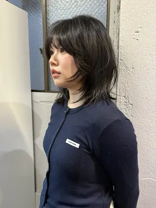 ミディアム ハッシュカット🎀 レイヤーカットのヘアスタイル