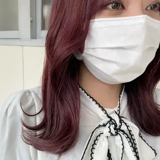 セミロング カラー ヘアアレンジ maoブリーチ無し 似合わせカラーのヘアスタイル