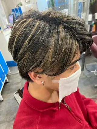 ショート カラー メンズ カットパーマ✂️ 小坂田玲亜のヘアスタイル