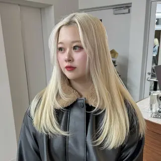 ロング 透明感ワンカラー梅田 ダブルカラー/川上のヘアスタイル