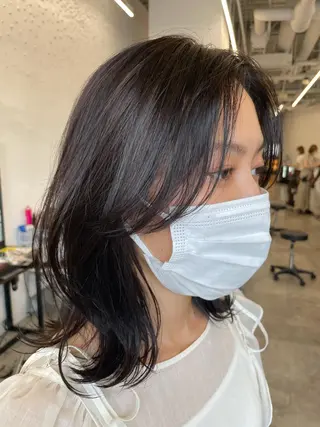 ミディアム カラー ヘアアレンジ 【柔らか透明感✨/ 似合せ前髪】大石葉月のヘアスタイル