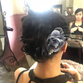 ロング カラー パーマ ヘアアレンジ 表参道Lise おおいしおりのヘアスタイル