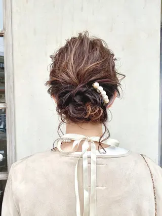 ミディアム ヘアアレンジ 森 早希絵のヘアスタイル