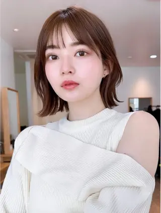 ミディアム カラー 武井　弘希 ブリーチなしカラー✨のヘアスタイル