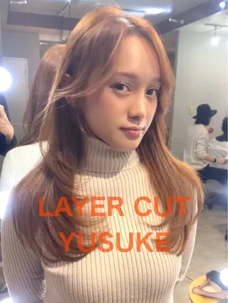 ロング カラー AMI Hair Supply所属・YUSUKE レイヤーカットカラーのヘアスタイル