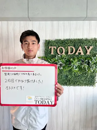 メンズ 【メンズ脱毛専門店】TODAY所属・都度払い制メンズ脱毛 オーナーのエステ・リラクイメージ