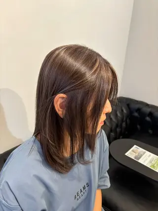 ミディアム miyu/ハイライト ブリーチモデル募集中のヘアスタイル