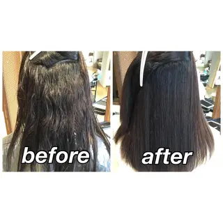 セミロング KIZU 髪質改善 怪談を語る美容師のヘアスタイル