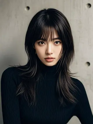 セミロング ウルフカット 811 大阪梅田 ウルフのヘアスタイル