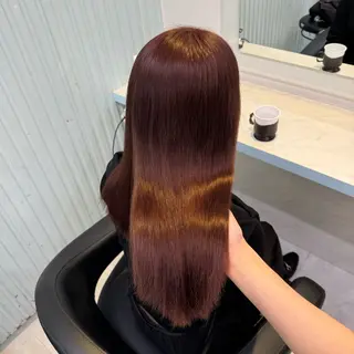 セミロング カラー 暖色🩷透明感カラー ♡Maika♡のヘアスタイル