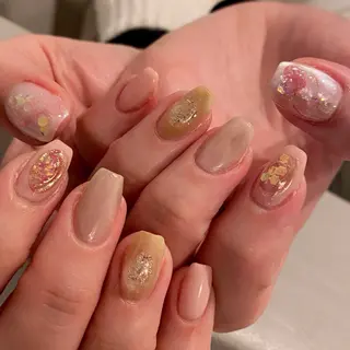 ネイル amuse 手書きニュアンスのネイルデザイン