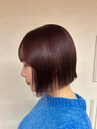 ショート カラー ボブ/レイヤー/透明 感カラー/dai🌿のヘアスタイル