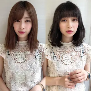 ミディアム カラー 大人の癖毛矯正医 美髪に特化した美容師のヘアスタイル