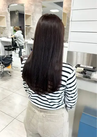 セミロング 縮毛矯正✖髪質改善 仁木伸明のヘアスタイル