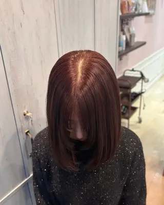 ミディアム カラー 🌱なゆみ🌱透明感 /ナチュラル/高宮のヘアスタイル