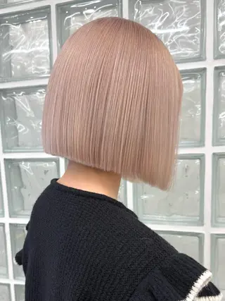 ミディアム カラー ハイトーン/ブロンド ベージュ♡カレンのヘアスタイル