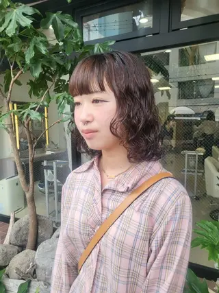 ミディアム パーマ ボブパーマ／アレンジ Onのヘアスタイル