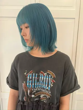 カラー ブリーチカラー🎀 韓国風/寺門美優のヘアスタイル