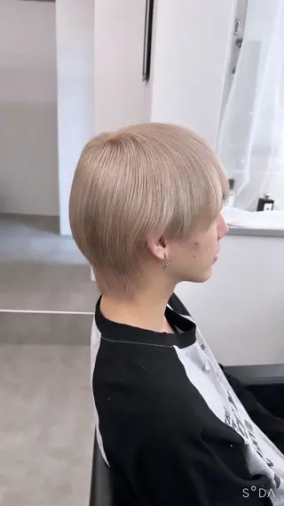 カラー メンズ ブリーチ/ボブ ショート/はらのヘアスタイル