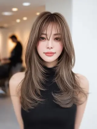 セミロング 生艶髪＆レイヤー🔔 渋谷お薦めNo.1✨のヘアスタイル