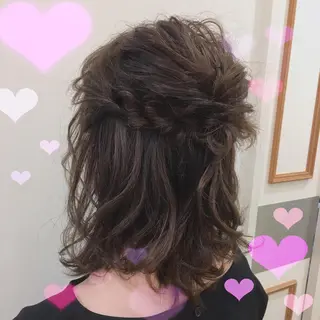 ミディアム カラー ヘアアレンジ 代表🎀 ふわモテ愛 され髪🩷yumiのヘアスタイル