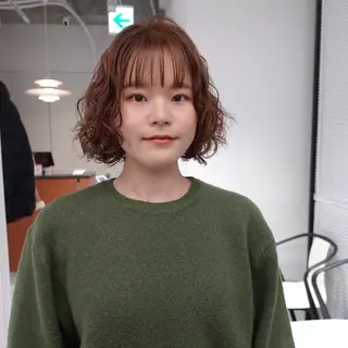 ショート カラー パーマ ヘアアレンジ 🌐サトウ リョウ🌐のヘアスタイル