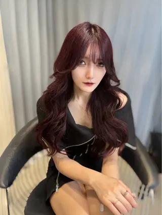 ロング カラー メンズセンターパート 🇰🇷wakanaのヘアスタイル