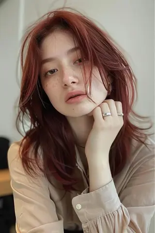 ミディアム カラー 最新ケアカラー 髪質改善YUTOのヘアスタイル