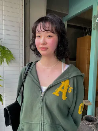 ミディアム パーマ パーマ/レイヤー 岩山丈一郎のヘアスタイル