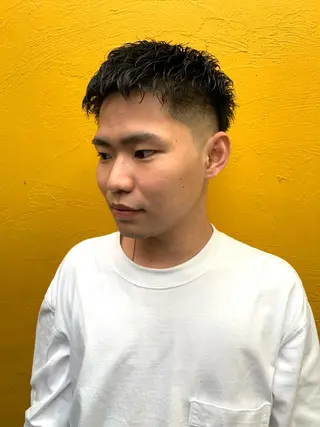 パーマ メンズ スパイキーパーマ 柏NO1 藤本葉のヘアスタイル