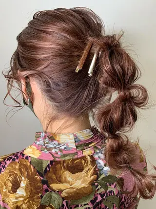 セミロング ヘアアレンジ 平野 優奈のヘアスタイル