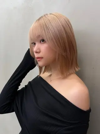 ミディアム カラー Lond strada 心斎橋所属・🍀小川大輔🍀 ボブ/ブリーチ🥇のヘアスタイル