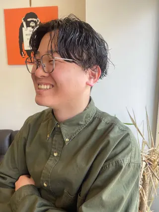 ショート パーマ メンズ アトム/ウルフ パーマ/レイヤーのヘアスタイル