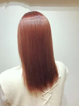 ミディアム ⭐ハイトーンブリーチ ミルクティーピンクのヘアスタイル