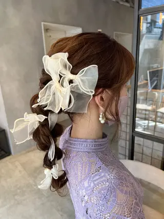 ヘアアレンジ 透明感カラー✨艶髪 制作🌱山根あゆみのヘアスタイル