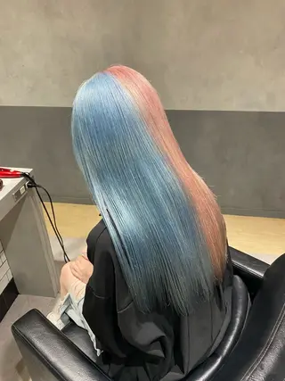 ロング ハイトーンエフェクト ブリーチいち丸のヘアスタイル