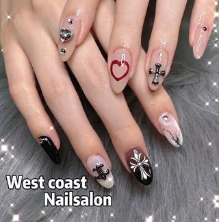 ネイル リボン、ガーリー パーツ放題専門店のネイルデザイン