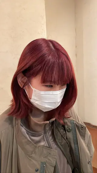 ミディアム カラー パーマ/透明感カラー 小松のヘアスタイル